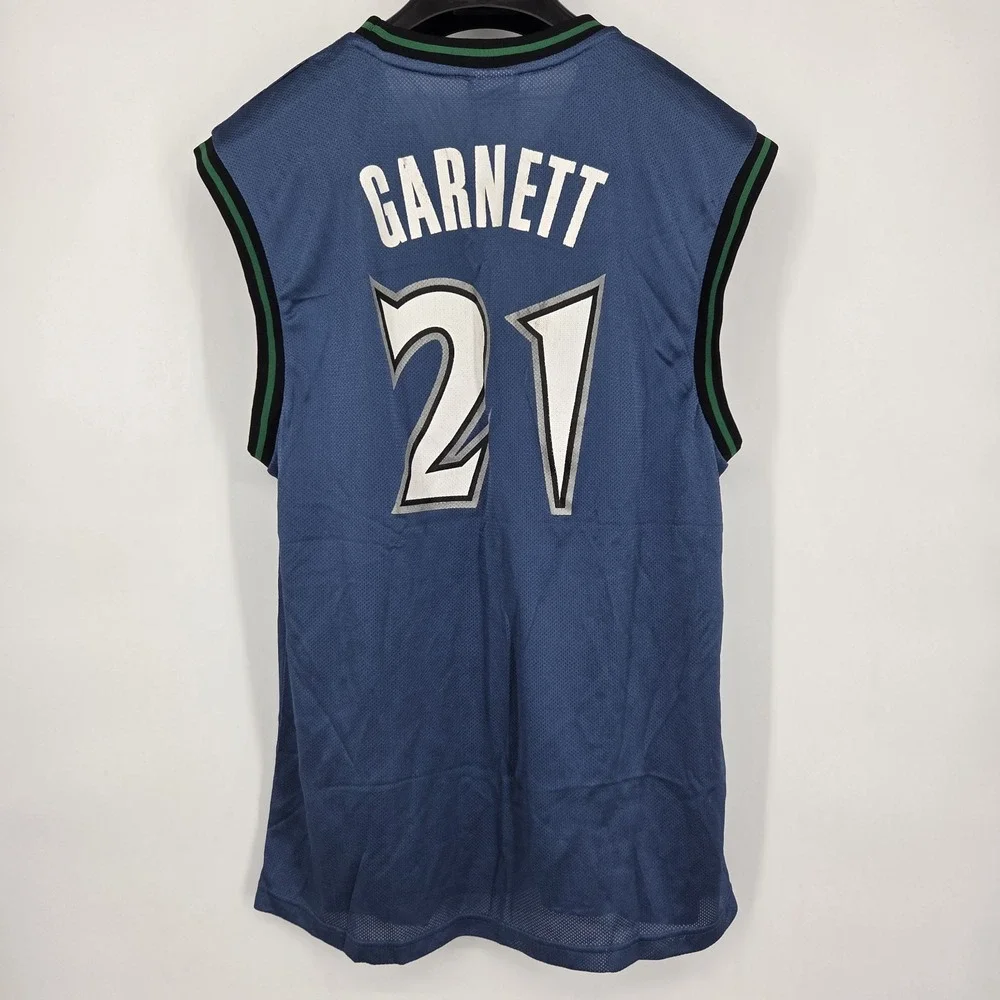 VINTAGE Minnesota Timberwolves Kevin Garnett Jersey Size Medium Blue 21 Adidas